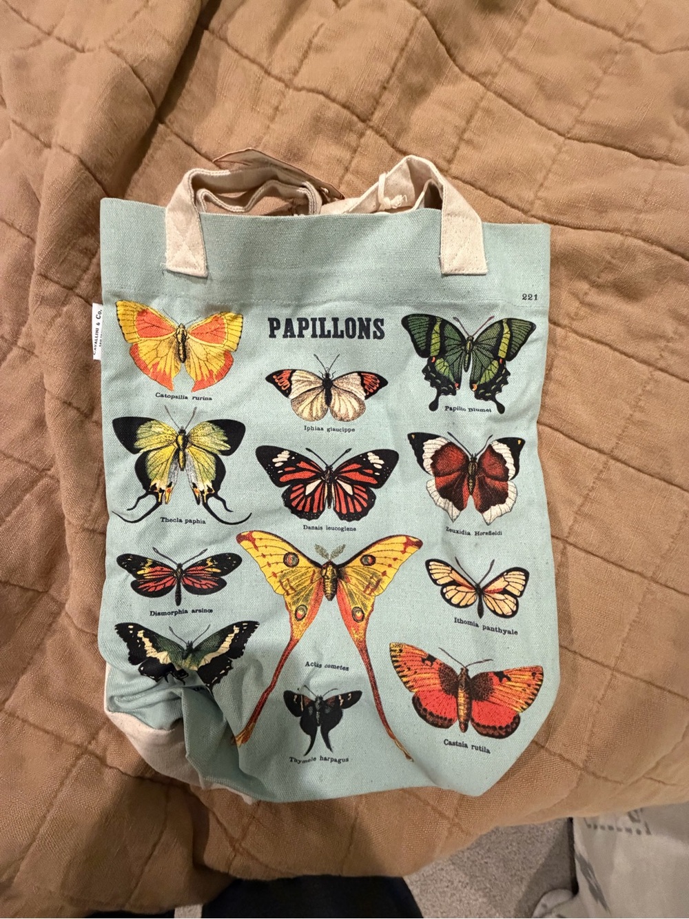 Cavallini & Co. Papillons Butterfly Vintage Tote Bag NWT Cotton